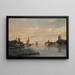 Ships on the Oude Maas in front of the Grote Kerk of Dordrecht - François Carlebur — framed artwork on a wall