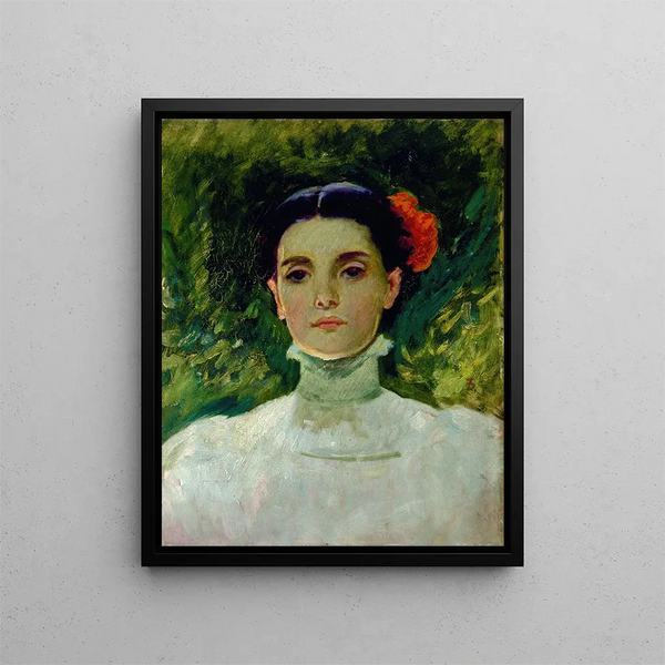 Retrato de Maggie Wilson - Frank Duveneck — cuadro enmarcado en la pared