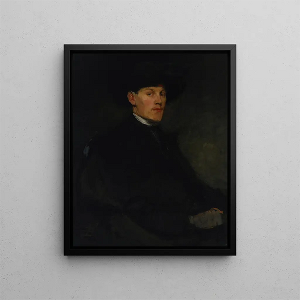 Retrato de un joven - Frank Duveneck — cuadro enmarcado en la pared