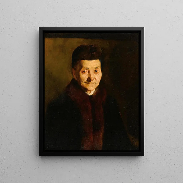 Retrato de una anciana - Frank Duveneck — cuadro enmarcado en la pared