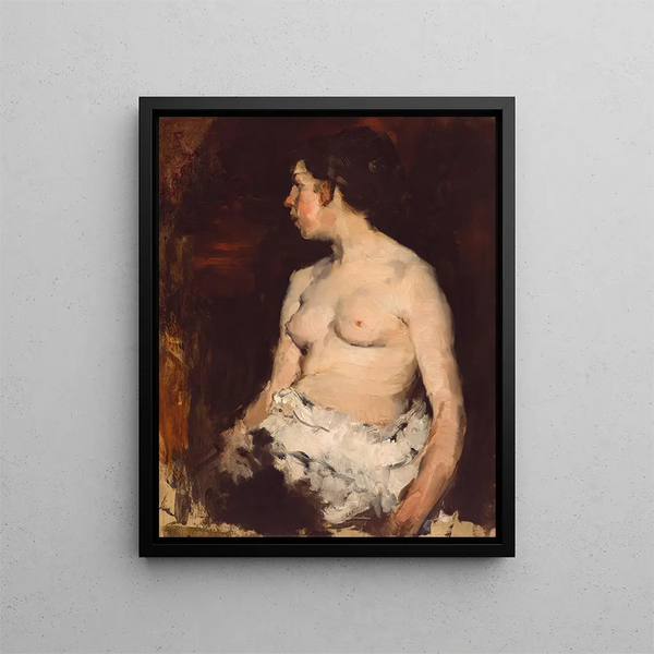 Nu sentado - Frank Duveneck — cuadro enmarcado en la pared