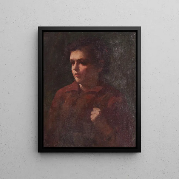 Estudio de un escolar - Frank Duveneck — cuadro enmarcado en la pared