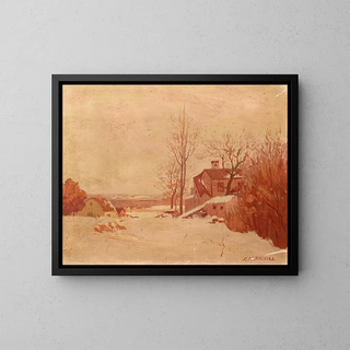 Paisaje de invierno - Frank Howard Marschall — cuadro enmarcado en la pared