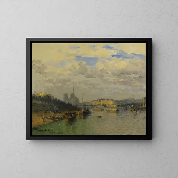 La Seine et Notre-Dame - Frank Myers Boggs — framed artwork on a wall