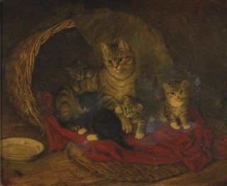 Chat y gatitos - Frank Paton — vista de la obra