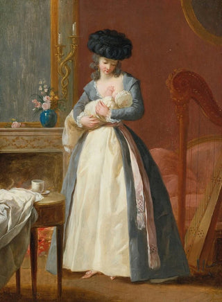 FranoisGuillaume Mnageot - A Lady Said To Be Madame Danloux Nursing Her Child In A Drawing Room.webp