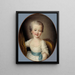 Retrato de una niña pequeña con vestido blanco conocido como Alexandrine Lenormant d'Étiolles - François-Hubert Drouais — cuadro enmarcado en la pared