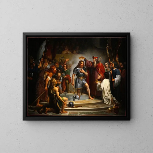 The Baptism of Clovis - François-Louis Dejuinne — framed artwork on a wall