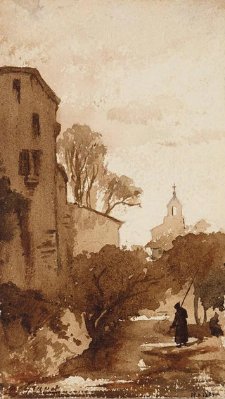 FranoisMarius Granet - Paysage avec un clocher.webp