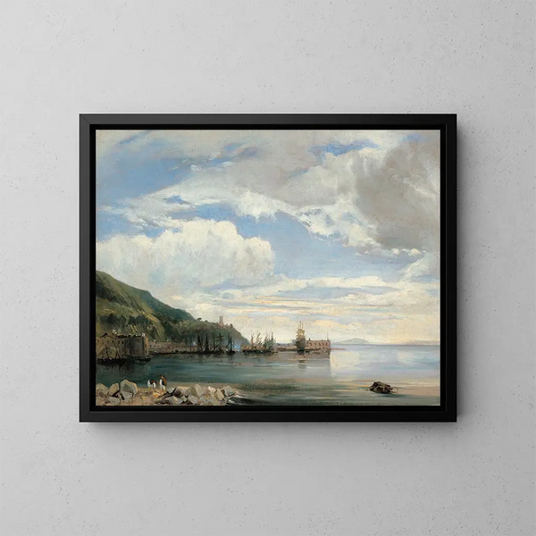 sobre la bahía de Nápoles - François Antoine Léon Fleury — cuadro enmarcado en la pared