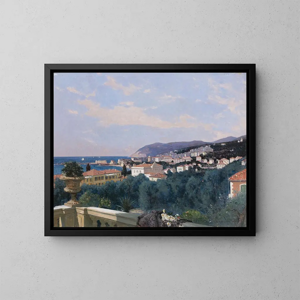 San Remo desde la terraza de Louis Ormond 1878 - François Bocion — cuadro enmarcado en la pared