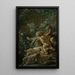 Fuente con dos amores, uno de los cuales está acostado - François Boucher — cuadro enmarcado en la pared