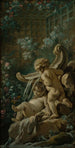 Fuente con dos amores, uno de los cuales está acostado - François Boucher — vista de la obra