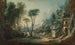Pastoral landscape painting with river - François Boucher — artwork view