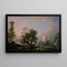 Paisaje idílico con mujer pescando - François Boucher — cuadro enmarcado en la pared