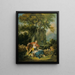 Pastoral con una pareja cerca de una fuente - François Boucher — cuadro enmarcado en la pared