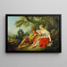 Berger tocando la flauta para una pastora - François Boucher — cuadro enmarcado en la pared