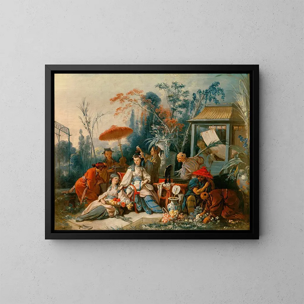 El jardín chino - François Boucher — cuadro enmarcado en la pared
