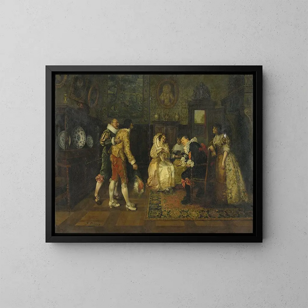 El pretendiente potencial - François Brunery — cuadro enmarcado en la pared