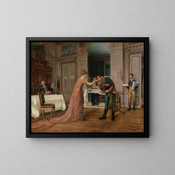 Visite del prometido - François Brunery — cuadro enmarcado en la pared