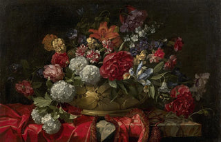 Franois Habert - Vase of flowers on an entablature.webp