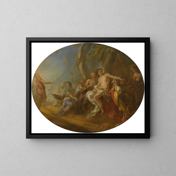 Diane y Acteón - François Lemoyne — cuadro enmarcado en la pared