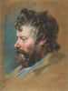 Head of a bearded man in profile to the left - François Lemoyne — artwork view