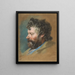 Head of a bearded man in profile to the left - François Lemoyne — framed artwork on a wall