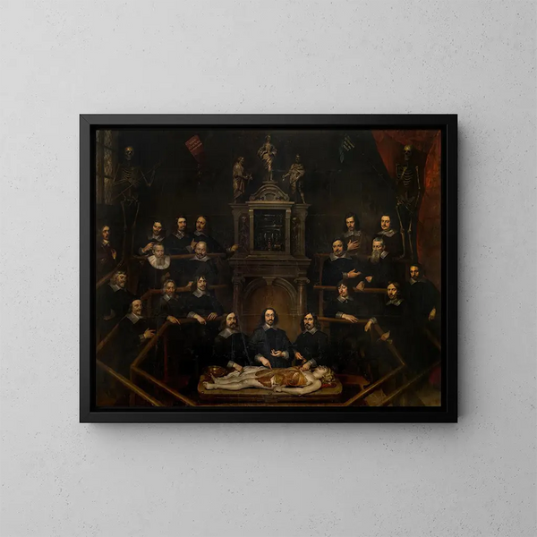 La lección de anatomía del Dr. Joannes van Buyten - Frans Denys — cuadro enmarcado en la pared