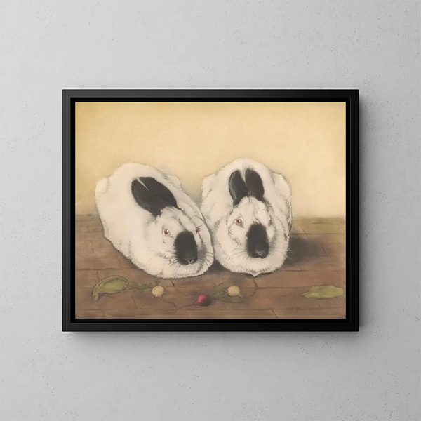 Dos conejos rusos - Frans Everbag — cuadro enmarcado en la pared