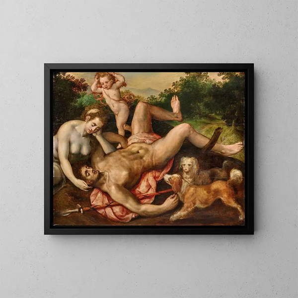 La Muerte de Adonis - Frans Floris — cuadro enmarcado en la pared
