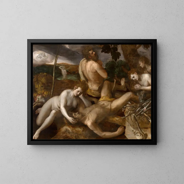 La Lamentación sobre Abel - Frans Floris — cuadro enmarcado en la pared