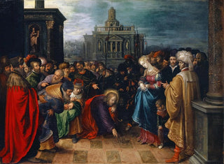 El Cristo y la mujer adúltera - Frans Francken el Joven — vista de la obra