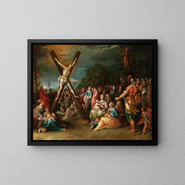The Crucifixion of Saint Andrew - Frans Francken the Younger — framed artwork on a wall