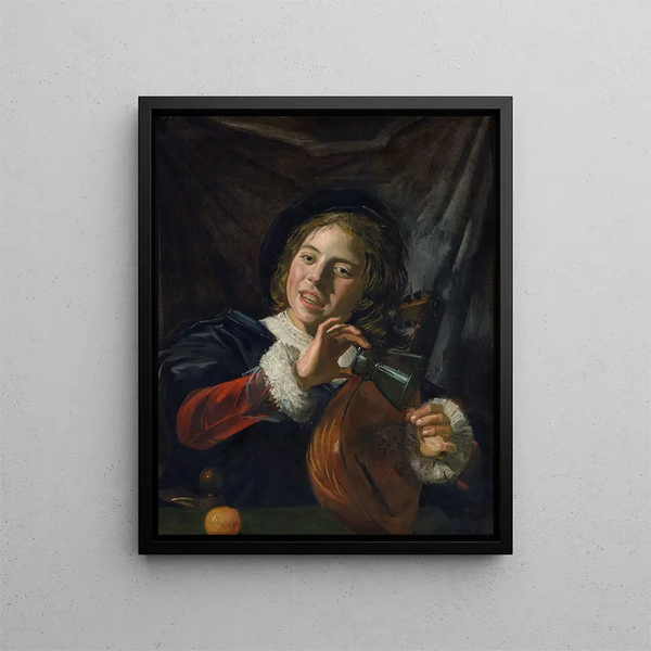 Niño con laúd - Frans Hals — cuadro enmarcado en la pared