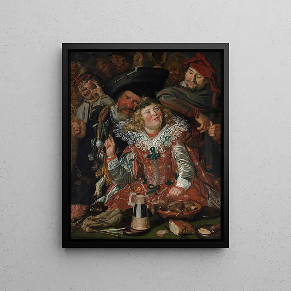 Los fiesteros del Día de Carnaval - Frans Hals — cuadro enmarcado en la pared