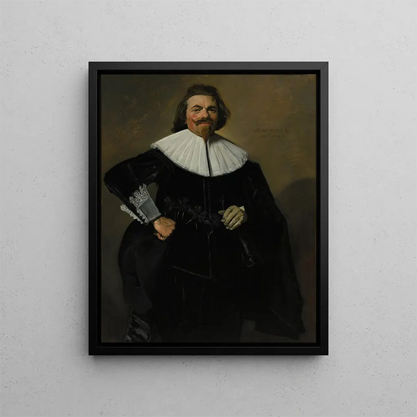 Portrait of Tieleman Coq - Frans Hals — framed artwork on a wall