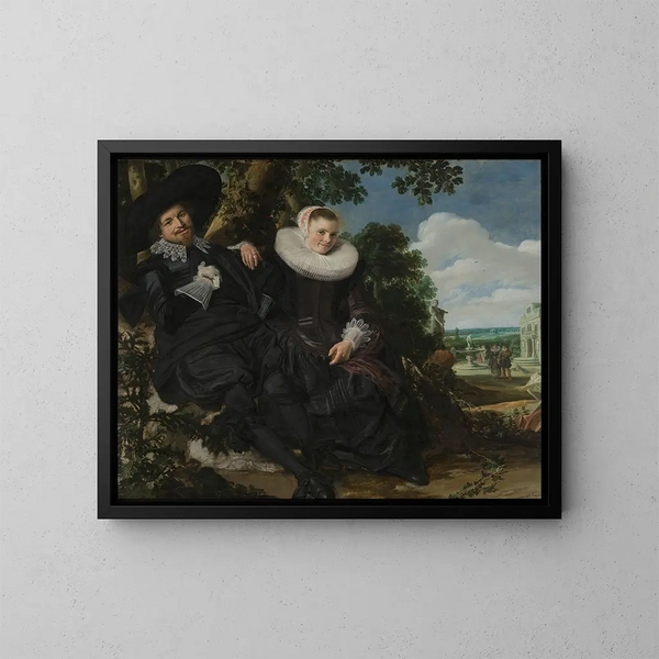 Portrait of a couple, probably Isaac Abrahamsz Massa and Beatrix van der Laen - Frans Hals — framed artwork on a wall