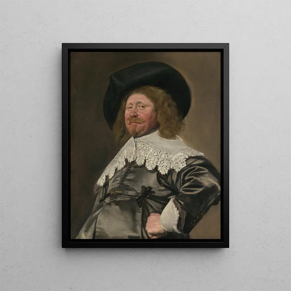 Portrait painting of a man perhaps Nicolaes Pietersz Duyst van Voorhout born around 1600 died in 1650 - Frans Hals — framed artwork on a wall