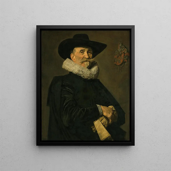 Portrait of a gentleman from the Wolff family, perhaps Joost de Wolff - Frans Hals — framed artwork on a wall