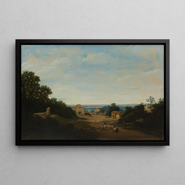 Frans Post - Brazilian landscape with the village of Igara To the left the church of Sts Cosmas and Damian.webp
