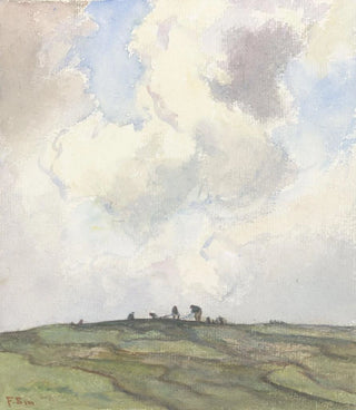 Frans Smissaert - Boeten van netten op een grasveld achter de duinen.webp