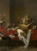 de cesta de frutas de caza y jarrón de flores sobre una mesa - Frans Snyders — vista de la obra