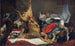 Still life with dead game, a monkey, a parrot, and a dog - Frans Snyders — artwork view