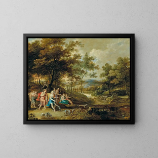 La diosa Diana cazando - Frans Wouters — cuadro enmarcado en la pared