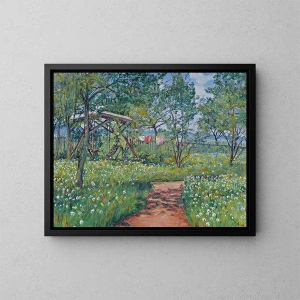 Jardín en Libu - František Kaván — cuadro enmarcado en la pared