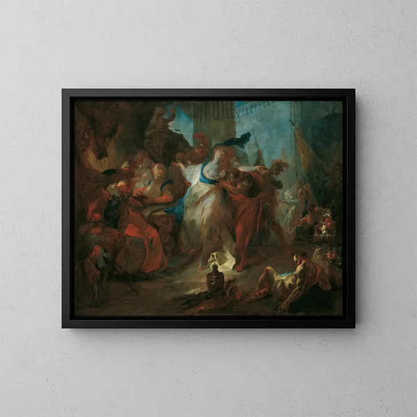 Susanne ante los jueces - Franz Anton Maulbertsch — cuadro enmarcado en la pared