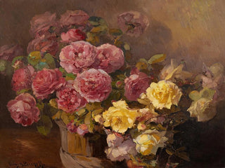 de rosas rojas y amarillas - Franz Arthur Bischoff — vista de la obra