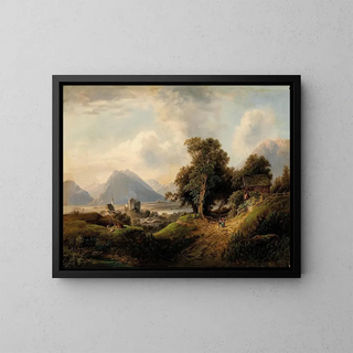 Repos des bergers - Franz Barbarini — cuadro enmarcado en la pared