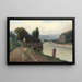 Paisaje fluvial con la Chica con gansos - Franz Demel — cuadro enmarcado en la pared